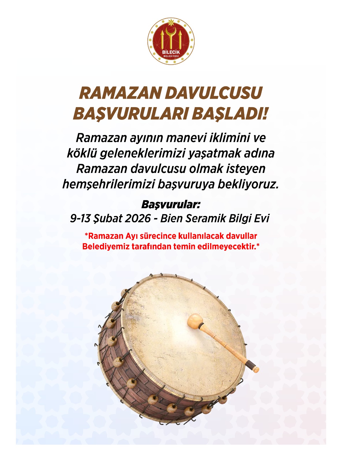 Ramazan Davulcusu Başvuruları Başladı
